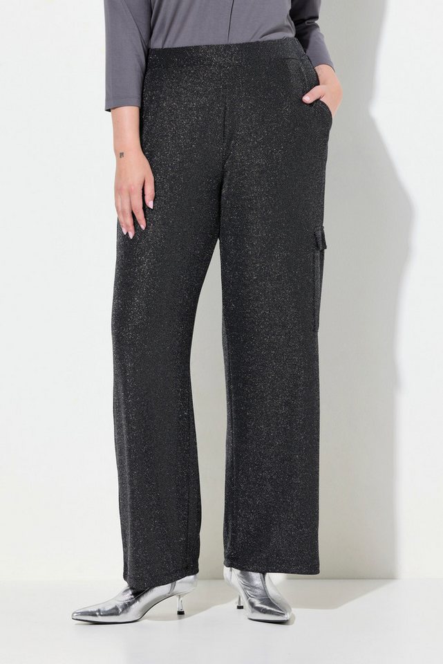 MIAMODA Funktionshose Cargohose Straight Fit Glitzereffekt von MIAMODA