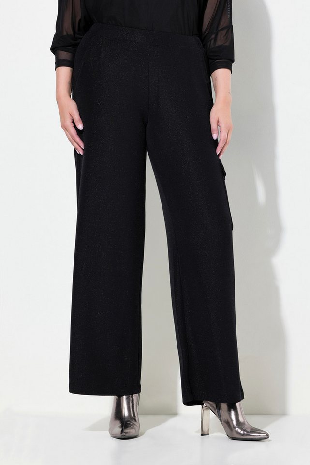 MIAMODA Funktionshose Cargohose Straight Fit Glitzereffekt von MIAMODA