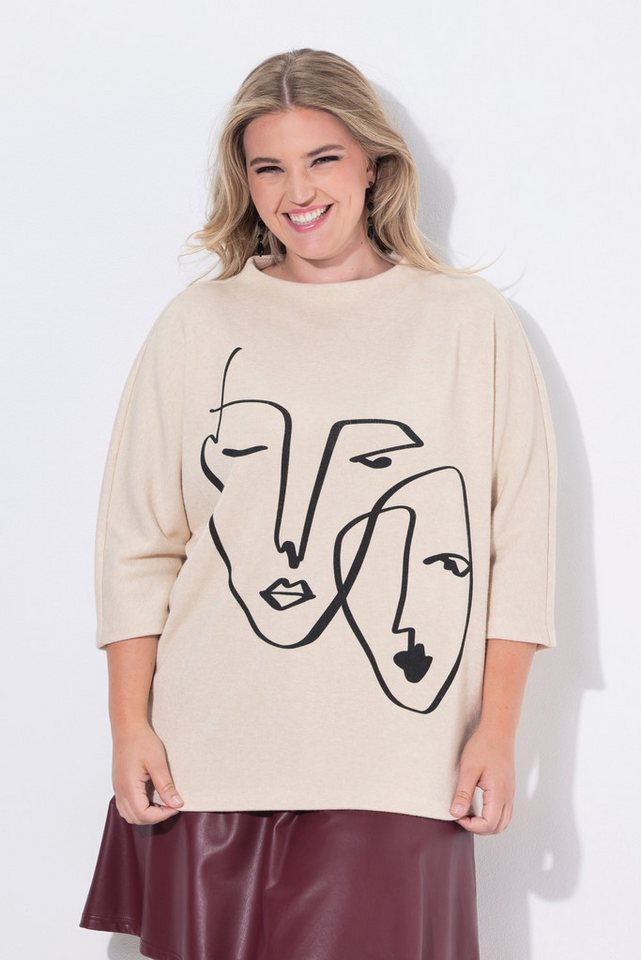 MIAMODA Jacquardpullover Pullover Frauen-Motiv Stehkragen 3/4-Ärmel von MIAMODA