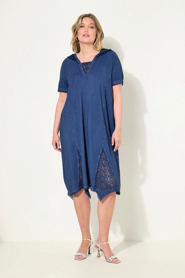 MIAMODA Jerseykleid Jerseykleid A-Linie cold dyed Kapuze Halbarm von MIAMODA