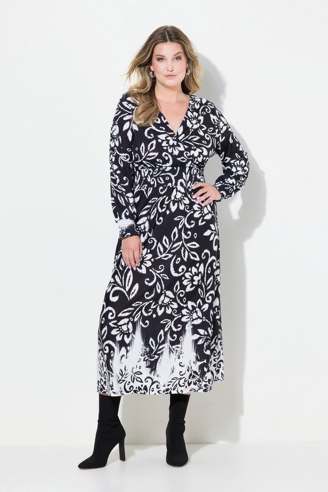 MIAMODA Jerseykleid Maxikleid A-Linie Alloverdruck Langarm von MIAMODA