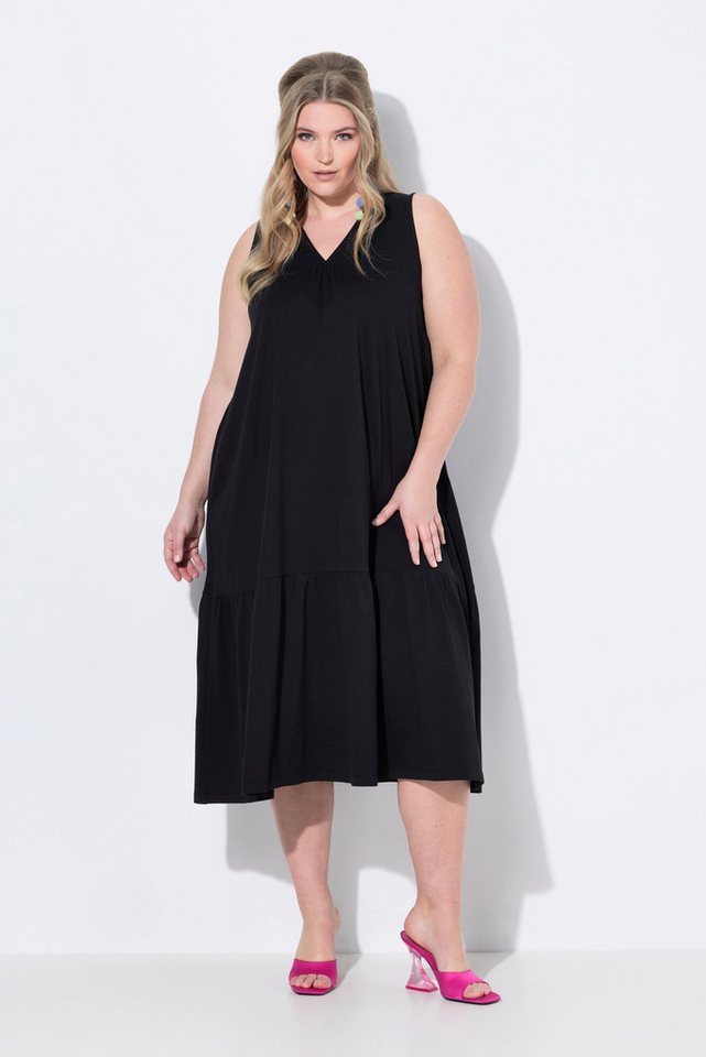 MIAMODA Jerseykleid Midikleid A-Linie Cupromix-Jersey Saumvolant von MIAMODA