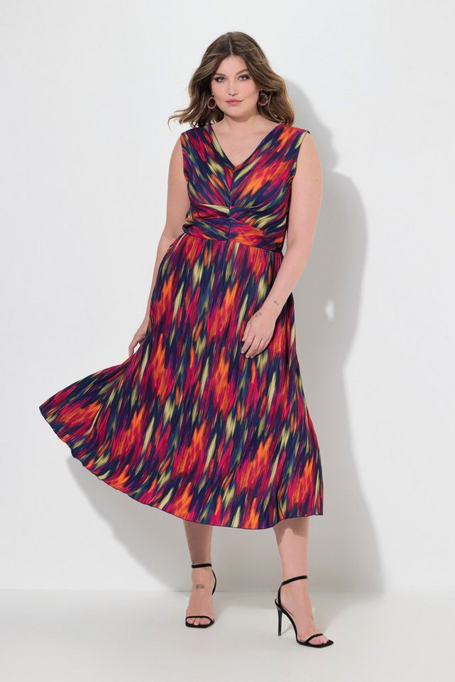 MIAMODA Jerseykleid Plissee-Midikleid ärmellos Alloverdruck von MIAMODA