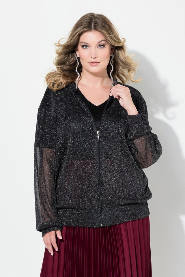 MIAMODA Kurzjacke Blouson Mesh mit Glitzer Langarm von MIAMODA