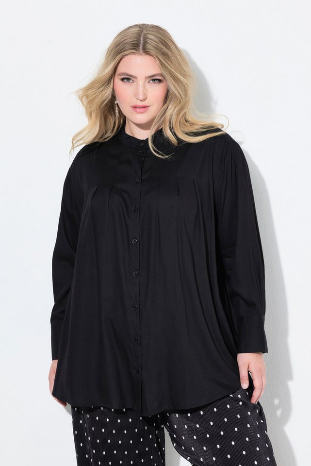 MIAMODA Longbluse Bluse Zierfalten an den Schultern Langarm von MIAMODA