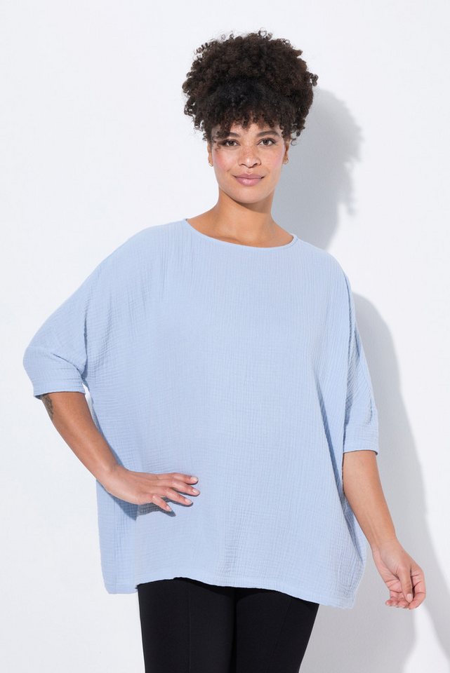 MIAMODA Longbluse Bluse oversized Musselin 3/4-Ärmel von MIAMODA