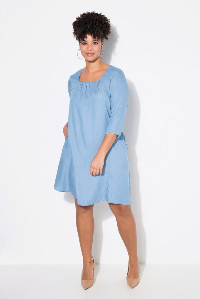 MIAMODA Midikleid Lyocell-Kleid A-Linie Carree-Ausschnitt von MIAMODA