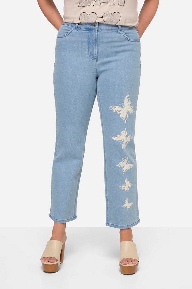 MIAMODA Regular-fit-Jeans Jeans Straight Fit Schmetterlinge 4-Pocket von MIAMODA