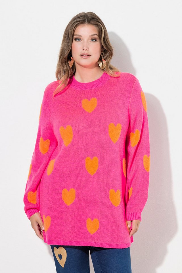 MIAMODA Rollkragenpullover Pullover bequeme Passform Herzen Stehkragen von MIAMODA