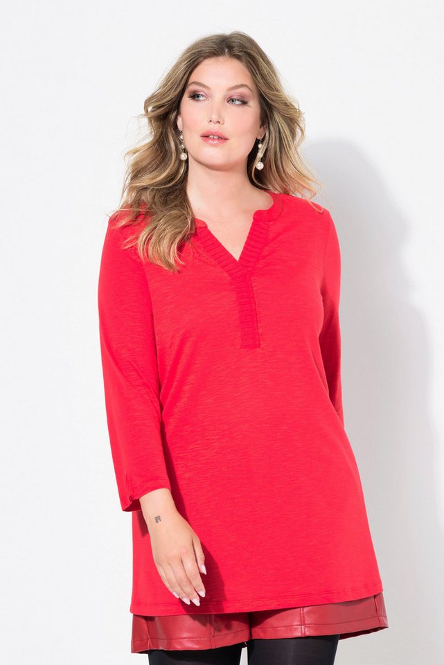 MIAMODA T-Shirt Blusenshirt Straight Fit Ausschnitt mit Chiffon von MIAMODA