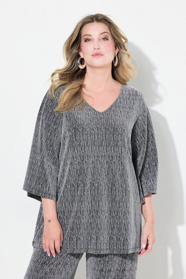 MIAMODA T-Shirt T-Shirt A-Linie Glitzer-Effekt 3/4-Ärmel von MIAMODA