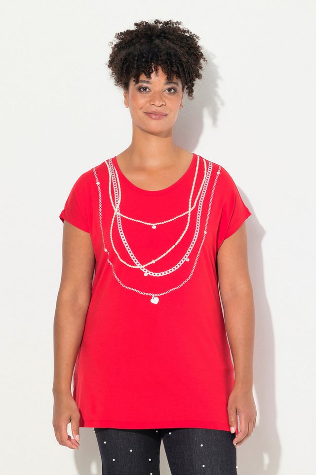 MIAMODA T-Shirt T-Shirt A-Linie Perlenketten-Druck Halbarm von MIAMODA