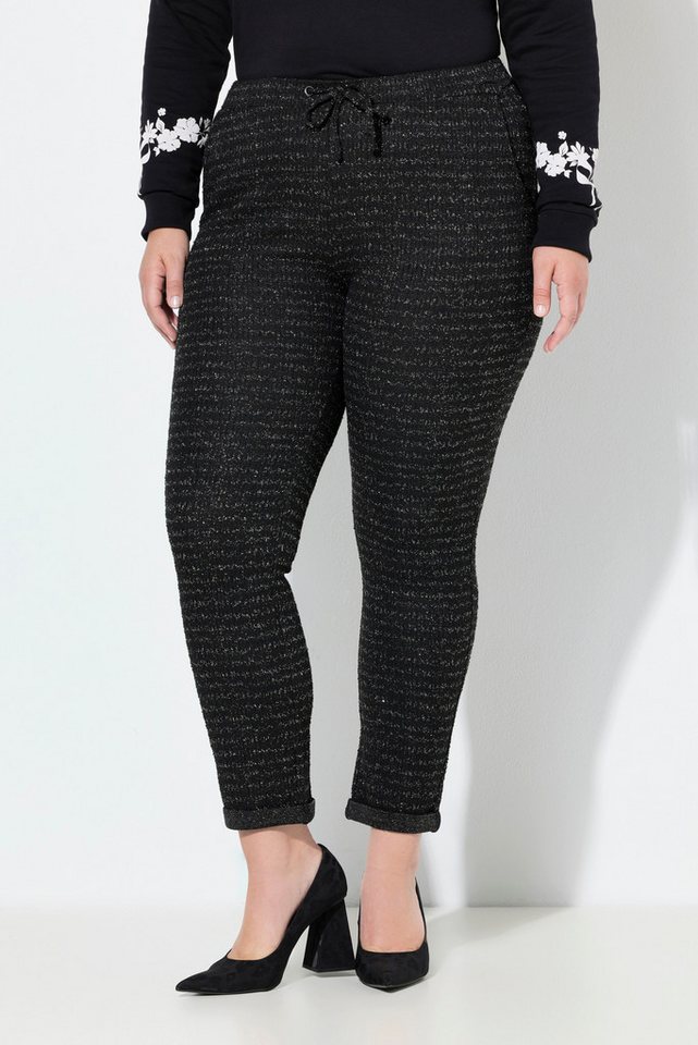 MIAMODA Schlupfhose Hose Tapered Fit Glitzereffekt Elastikbund von MIAMODA