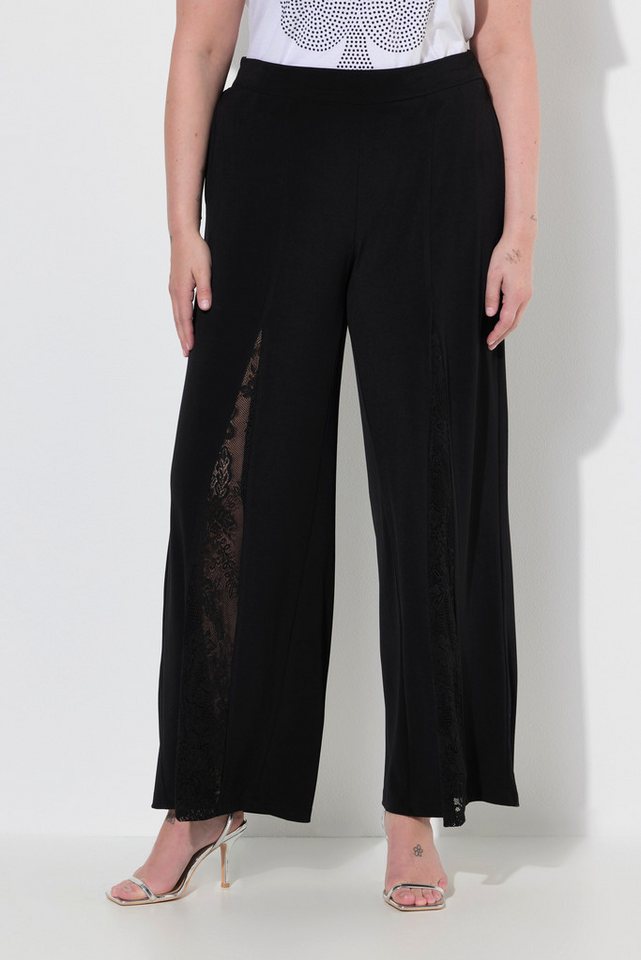 MIAMODA Schlupfhose Hose weit und gerade Spitzeneinsatz von MIAMODA