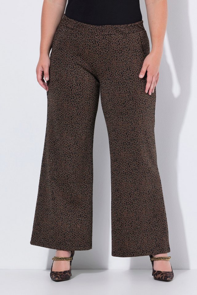 MIAMODA Schlupfhose Marlenehose weites Bein Leomuster Metallic-Effekt von MIAMODA