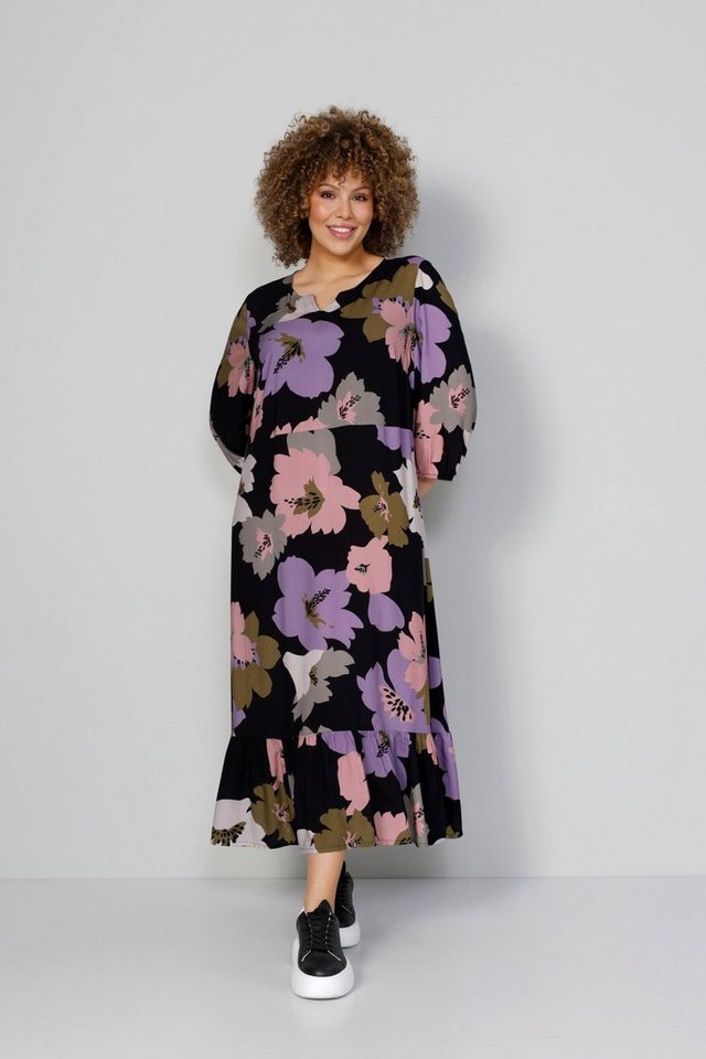 MIAMODA Sommerkleid Kleid XL Blumenmuster Tunika-Ausschnitt 3/4-Ärmel von MIAMODA