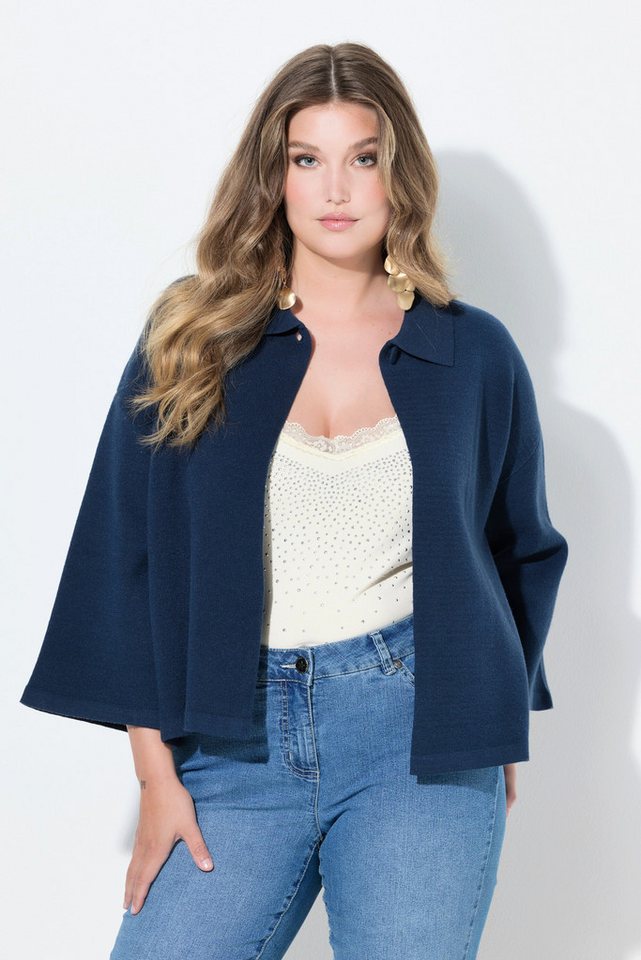 MIAMODA Strickjacke Strickjacke Cape-Form weite 3/4-Glockenärmel von MIAMODA