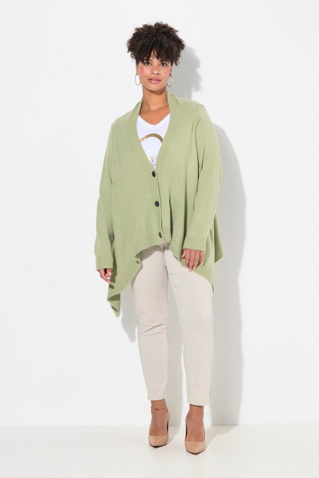 MIAMODA Strickjacke Strickjacke Cape-Look Knopfleiste Langarm von MIAMODA