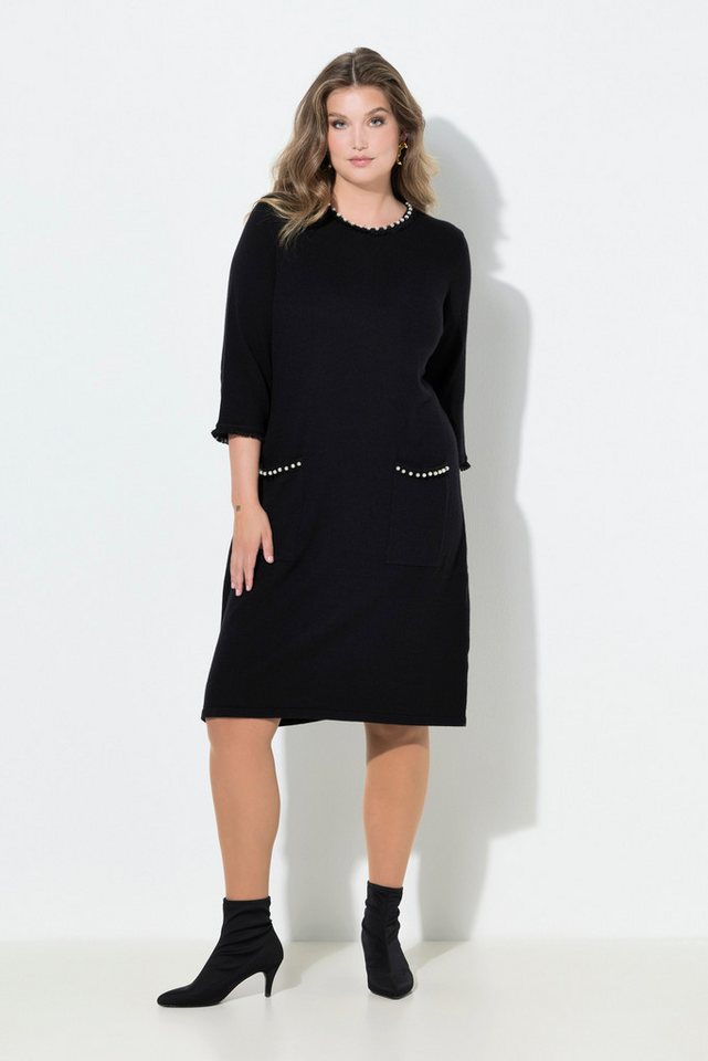 MIAMODA Strickkleid Strickkleid A-Linie Zierperlen Fransenkanten von MIAMODA