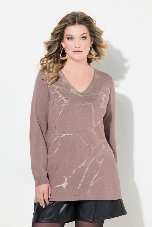 MIAMODA Strickpullover Pullover A-Linie Metallic-Marmormuster von MIAMODA