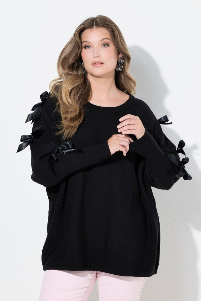 MIAMODA Strickpullover Pullover bequeme Passform Langarm mit Schleifen von MIAMODA