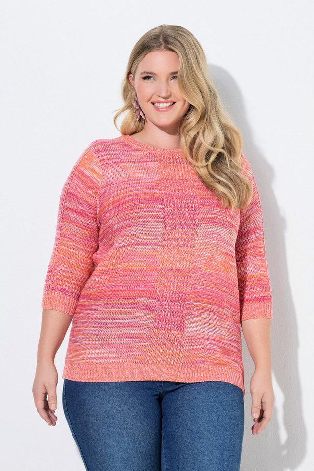 MIAMODA Strickpullover Pullover bequeme Passform Melange-Linksstrick von MIAMODA