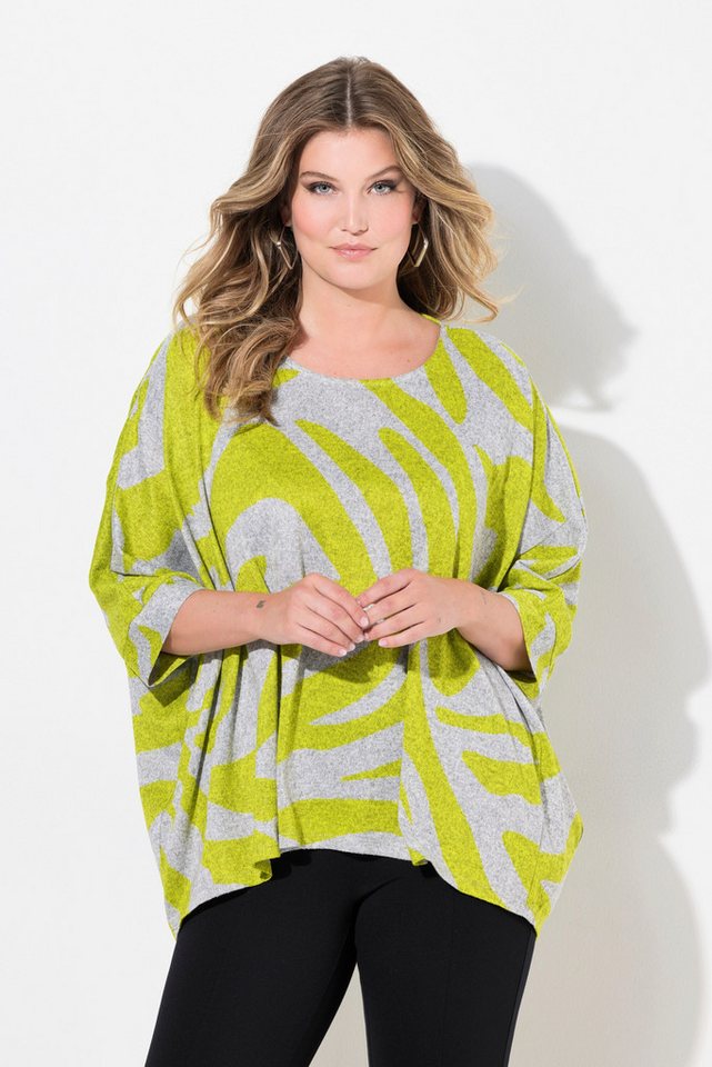 MIAMODA Strickpullover Pullover oversized Zebramuster 3/4-Ärmel von MIAMODA