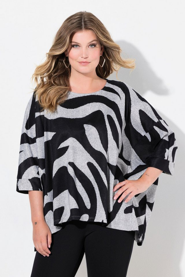 MIAMODA Strickpullover Pullover oversized Zebramuster 3/4-Ärmel von MIAMODA