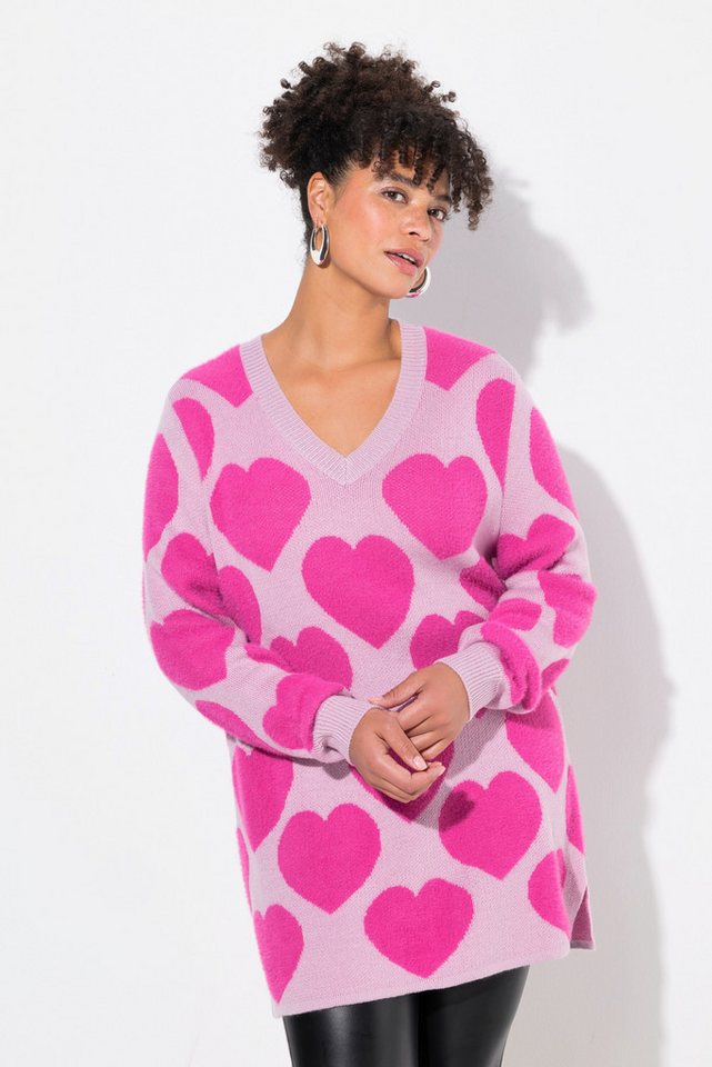 MIAMODA Strickpullover Pullover weicher Feinstrick Herzmuster von MIAMODA