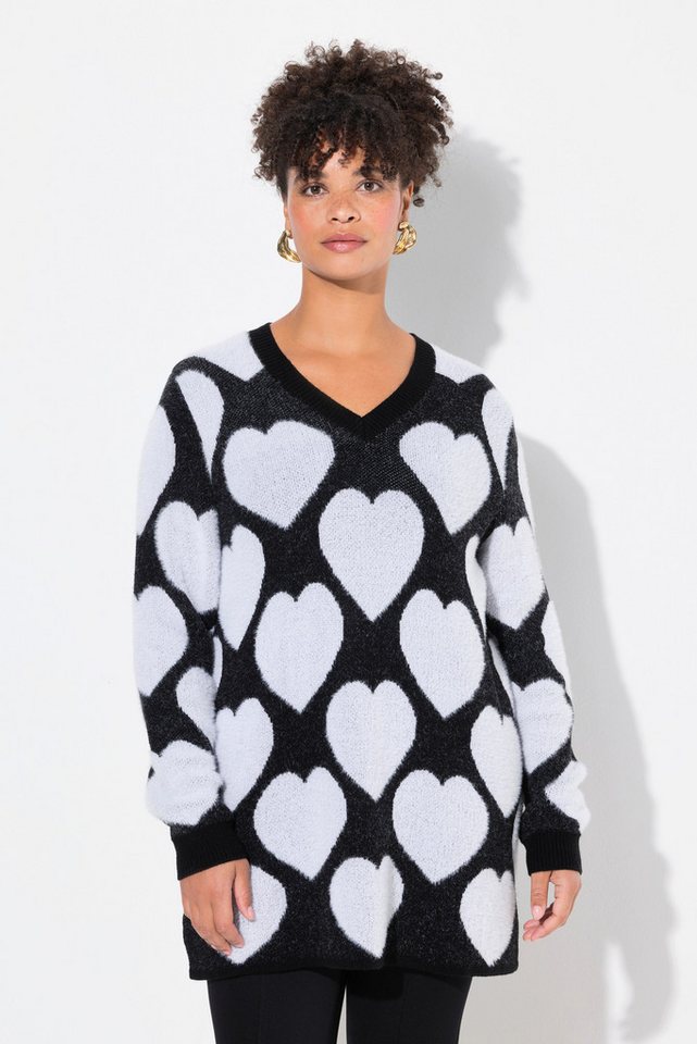 MIAMODA Strickpullover Pullover weicher Feinstrick Herzmuster von MIAMODA