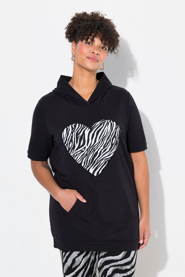 MIAMODA Sweatshirt Hoodie Loose Fit Leo-Herz Halbarm von MIAMODA