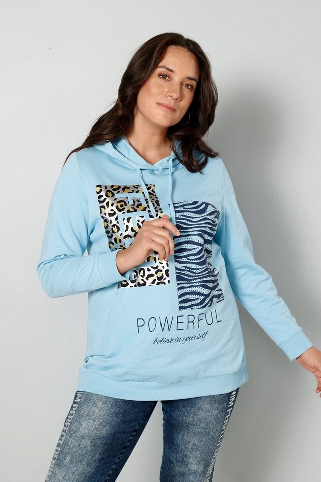 MIAMODA Sweatshirt Hoodie verzierte Animalprints Langarm von MIAMODA