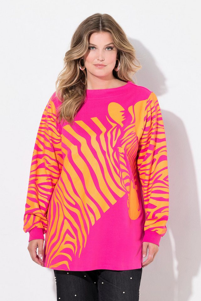 MIAMODA Sweatshirt Sweatshirt A-Linie Zebra-Muster weiter Langarm von MIAMODA
