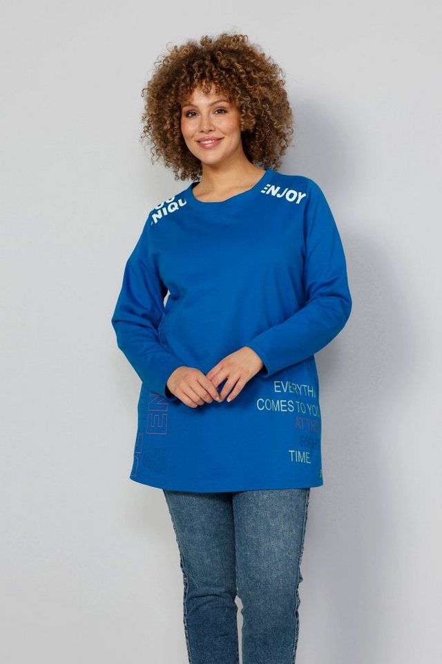 MIAMODA Sweatshirt Sweatshirt Schriftdruck Rundhals Langarm von MIAMODA