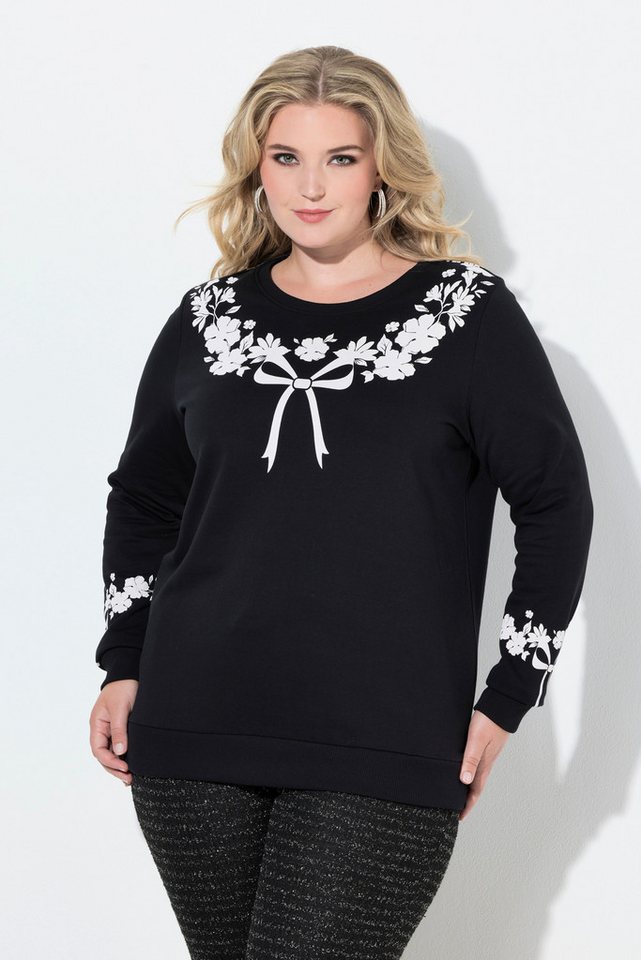 MIAMODA Sweatshirt Sweatshirt bequeme Passform Schleifen-Muster von MIAMODA