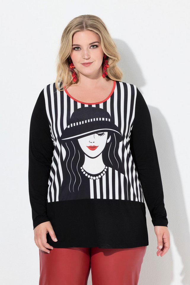 MIAMODA T-Shirt Langarmshirt A-Linie Frauen-Motiv von MIAMODA