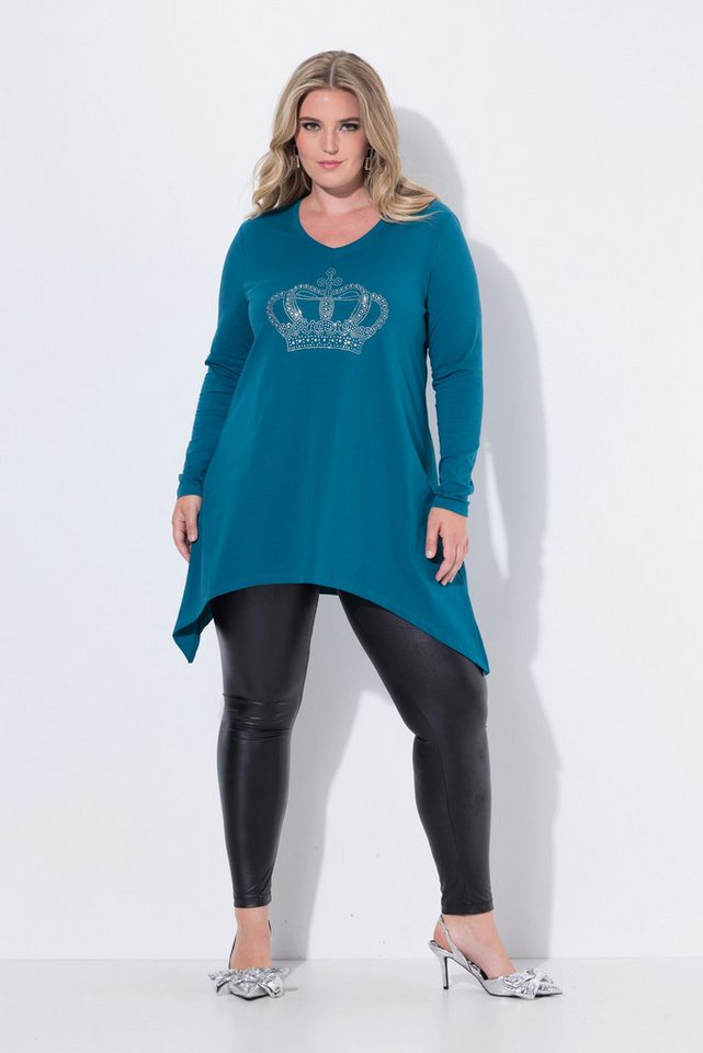 MIAMODA T-Shirt Langarmshirt A-Linie Glitzersteinchen-Krone von MIAMODA