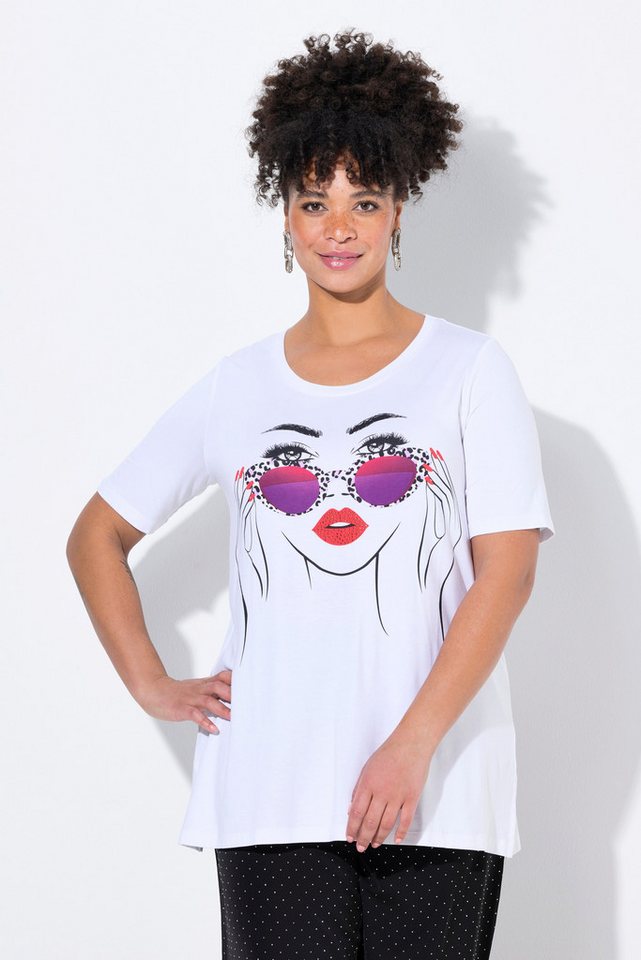 MIAMODA T-Shirt T-Shirt A-Linie Model-Motiv Glitzersteinchen von MIAMODA