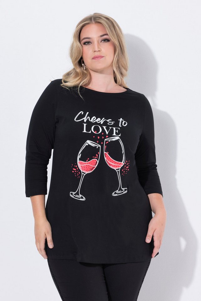 MIAMODA T-Shirt T-Shirt A-Linie Weinglas-Motiv mit Schriftzug MIAMODA T-Shirt T-Shirt A-Linie Weinglas-Motiv mit Schriftzug von MIAMODA