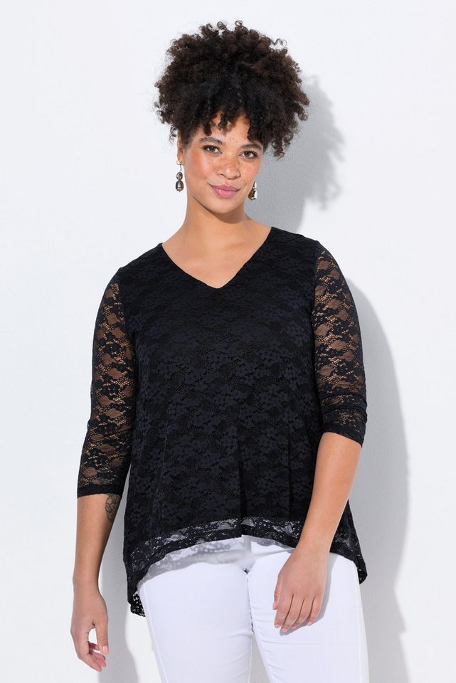 MIAMODA T-Shirt T-Shirt A-Linie transparente Spitze von MIAMODA