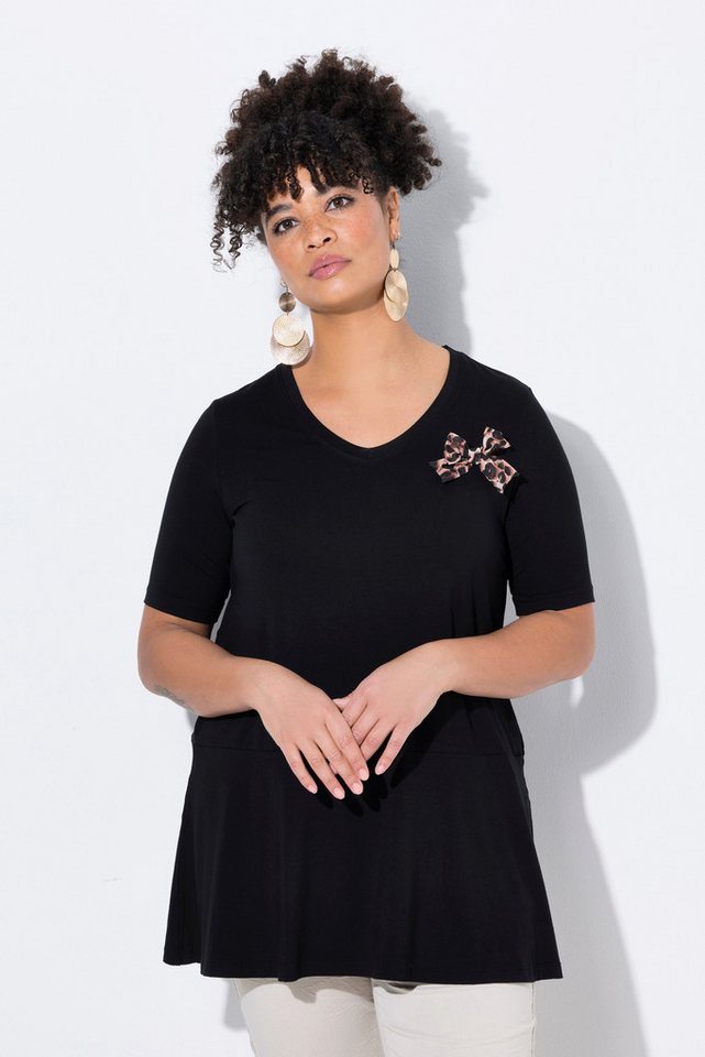 MIAMODA T-Shirt T-Shirt weite A-Linie abnehmbare Leo-Brosche von MIAMODA