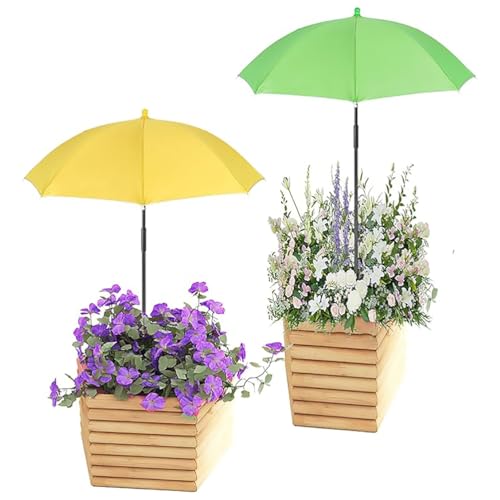 MIAOLLUN 24" Verstellbare Winkel Pflanzenschirme Für Outdoor-Pflanzen Gartenschirm Schatten Für Topfpflanze, 40" Höhe Gartenpflanze Regenschirm Schatten Abdeckung Für Terrassenblumen, Pflanzen,2pcs von MIAOLLUN