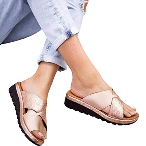 MIAOXIAO Frauen Sandale Bequeme Plattform Splints Big Toe Unterstützung Plattform Sandale Schuhe Freizeitschuhe Sommer Strand Reise Schuhe,2,41 von MIAOXIAO