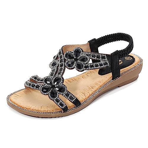 MIAOXIAO Sandalen Damen Sommer Elegant Flache Sandalen mit Gummiband Offene Zehen Strandschuhe Sommerschuhe Sandaletten,01,37 EU MIAOXIAO Sandalen Damen Sommer Elegant Flache Sandalen mit Gummiband Offene Zehen Strandschuhe Sommerschuhe Sandaletten,01,37 EU von MIAOXIAO