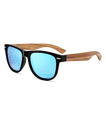 MIAROZ Sonnenbrille Holz,Polarisierte Sonnenbrille Herren und Damen mit UV400 100% Anti-UV-Schutz Unisex Brille von MIAROZ