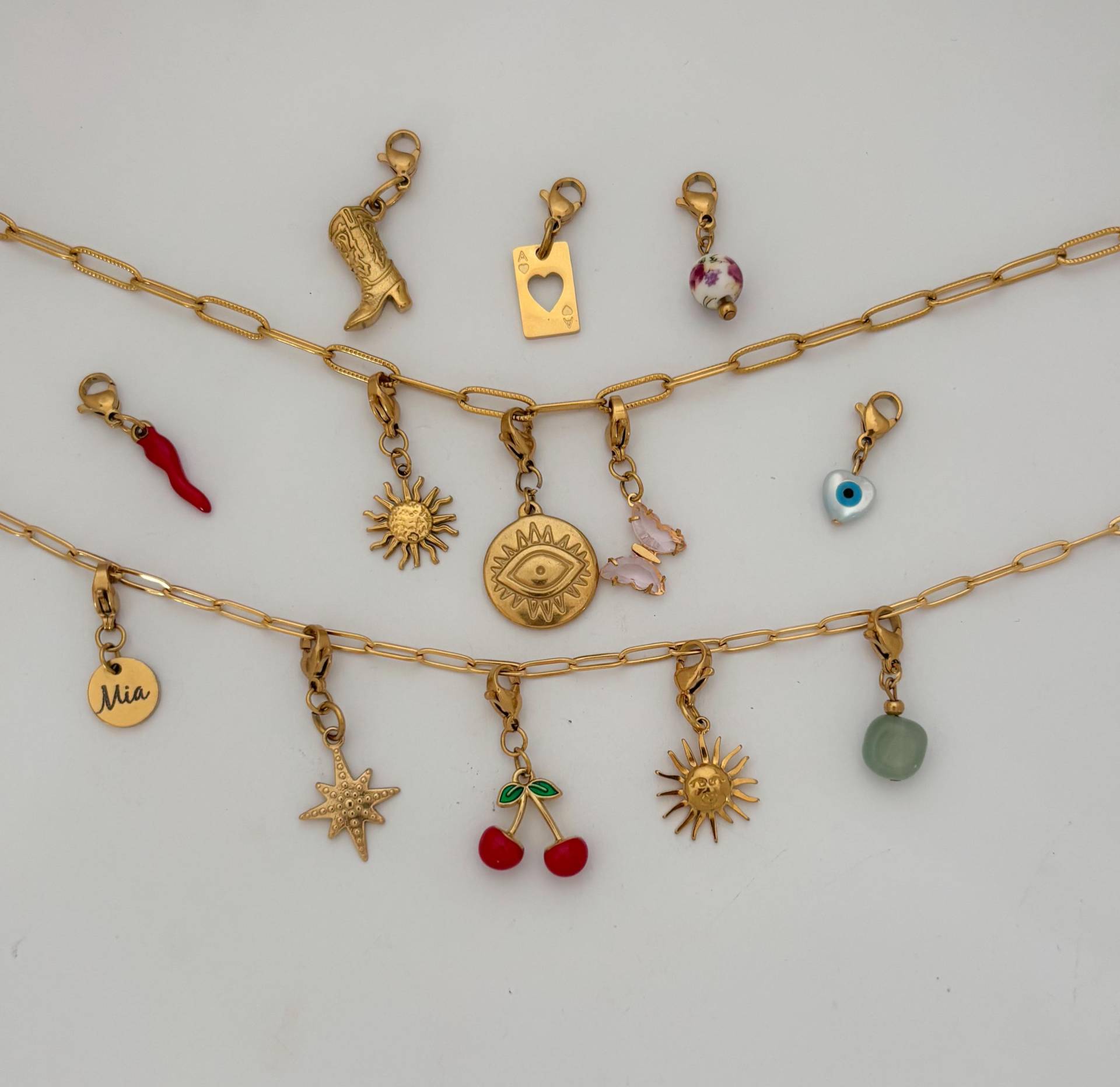 Bauen Sie Ihre Eigene Benutzerdefinierte Clip in Charm Halskette, Personalisierte Halskette Mit Mehreren Anhängern Zum Selbstgestalten von MIAxMINA