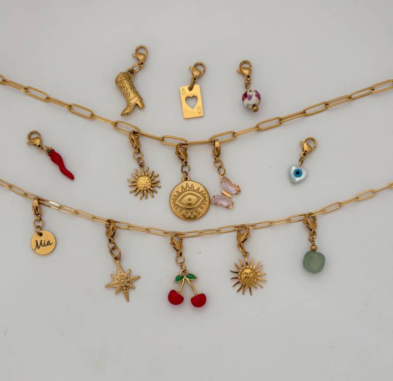 Bauen Sie Ihre Eigene Benutzerdefinierte Clip in Charm Halskette, Personalisierte Halskette Mit Mehreren Anhängern Zum Selbstgestalten von MIAxMINA