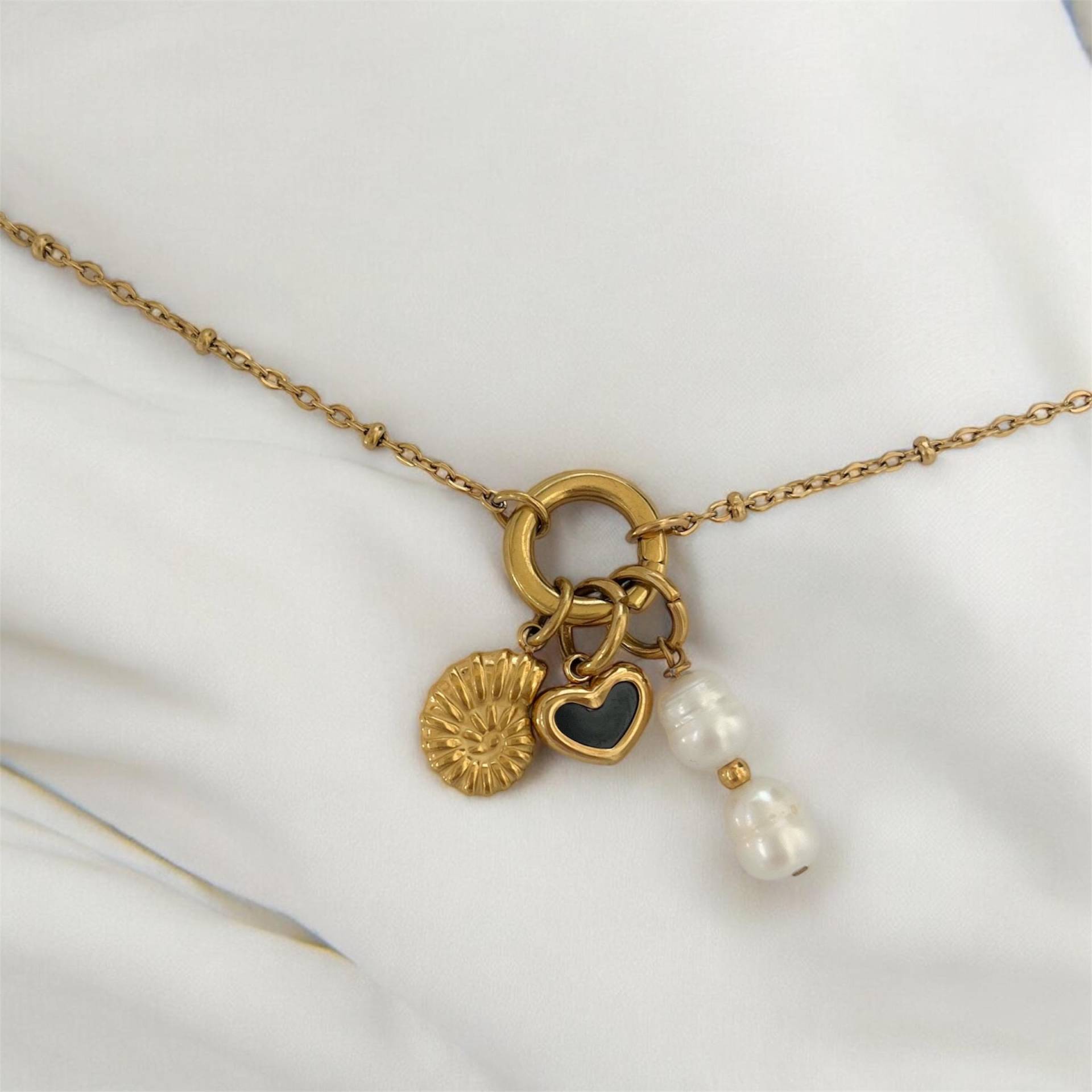 Benutzerdefinierte Dünne Perlen Kette Mit Wechselbaren Charms -Halskette Vielen Charm Anhängern, Karabiner, Gravur, Boho, Personalisierbar von MIAxMINA