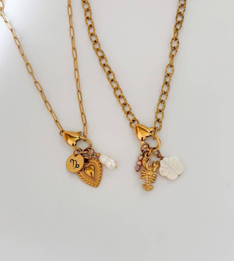 Benutzerdefinierte Kette Mit Wechselbaren Charms -Halskette Karabiner , Vielen Charm Anhängern, Statement Kette, Gravur, Personalisierbar von MIAxMINA