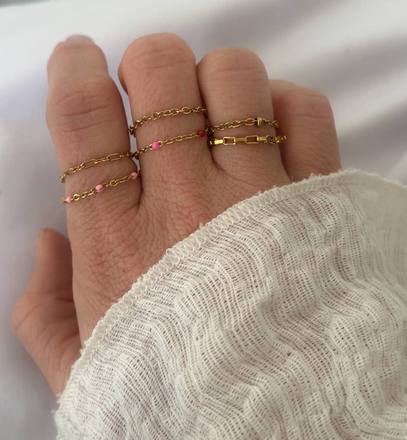 Chain Ring Mit Der Kette Nach Wahl, Ketten Minimalistisch, Herz, Filigraner Ring, Geschenk Für Sie, Tochter, Freundin von MIAxMINA